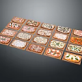 Various Types of Delicious Pizzas with Different Toppings Arranged on Wooden Trays