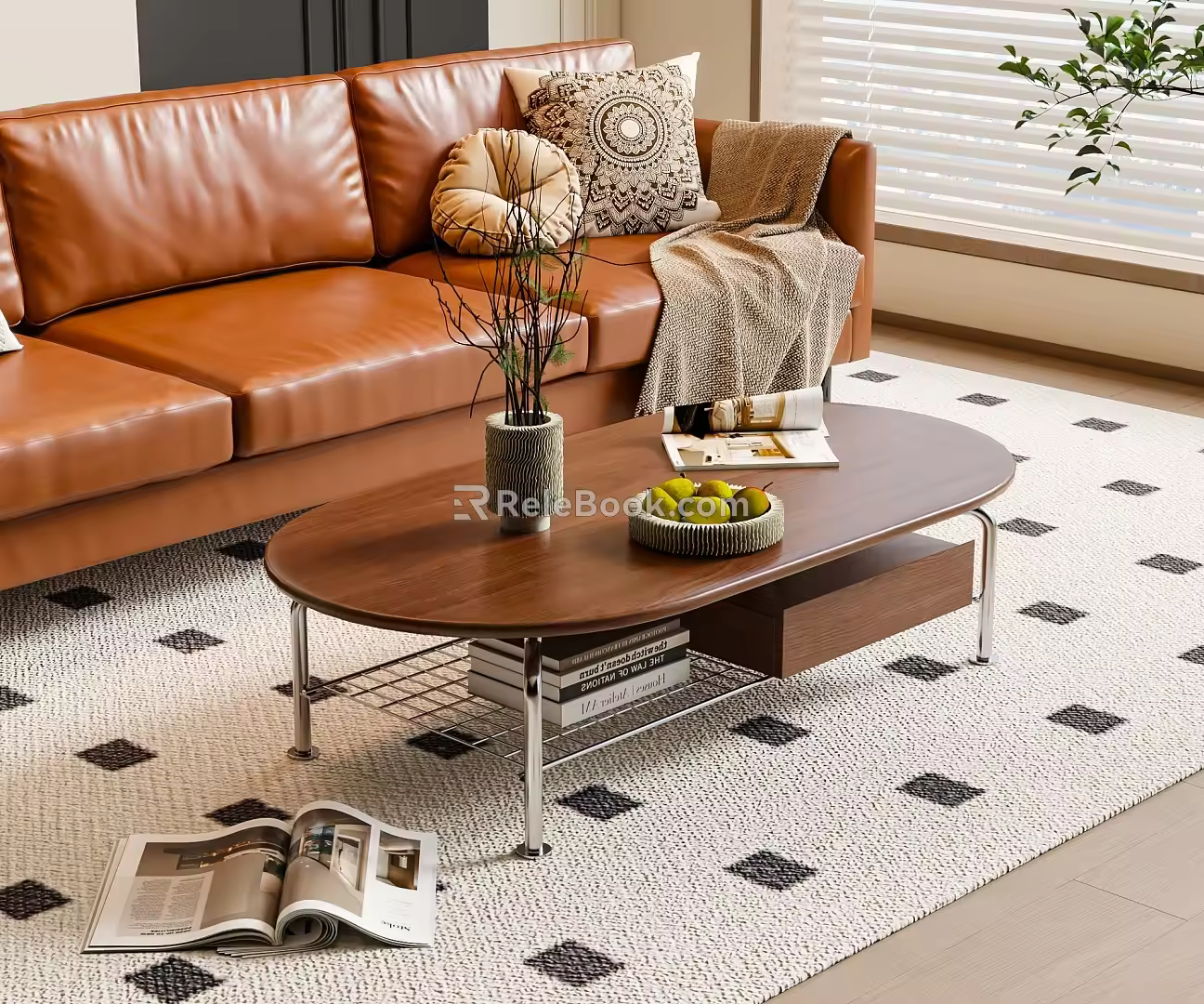 Middle Ancient Style Coffee Table 3d model