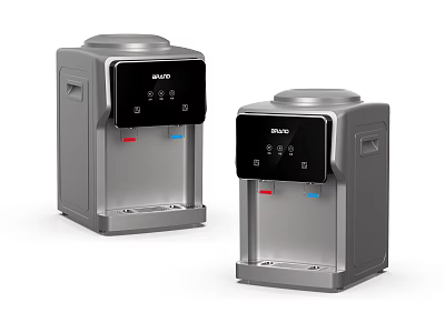 Modern Silver Water Dispensers for Home Use with Control Panel and Hot Cold Functions 3d model
