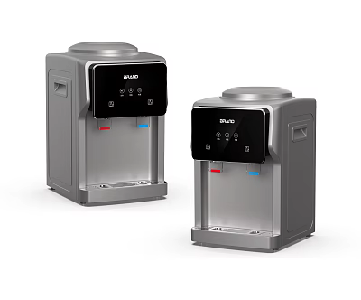 Modern Silver Water Dispensers for Home Use with Control Panel and Hot Cold Functions 3d model