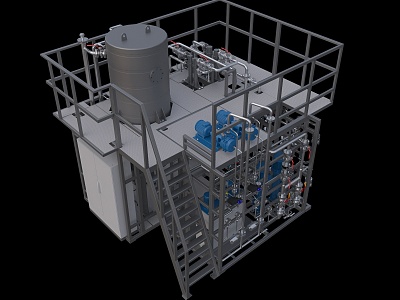 Vacuum defoaming unit defoamer production equipment vacuum equipment 3d model