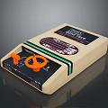 Vintage Digital Device With Beige Casing Orange Knobs And Green Stripes 3d model