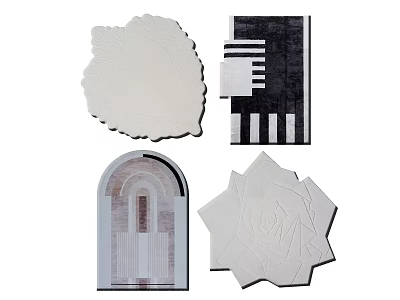 Creative Shaped Rugs Featuring Unique Patterns Geometric Designs And Modern Textures For Interior Decor 3d model