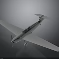 Detailed White Airplane Model With Propeller Wings Cockpit For Space Exploration