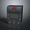 Modern Black Electronic Control Device With LCD Display Control Buttons Vents And Red Warning Triangle 3d model