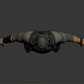 Tactical Male Character 3D Model Standing With Gray Top Black Pants And Wrist Guards