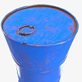 Blue Metal Industrial Barrel Storage Container With Round Lid For Industrial Applications