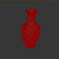 Golden Carved Vase Sculpture With Intricate Patterns And Artistic Design Details