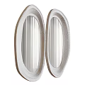 Elegant Modern Oval Mirrors With Decorative Textured Frame For Interior Decor 3d model