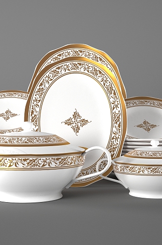 European-style Tableware Decorations 3d model