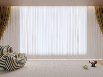 Modern Curtain Window Screen 3d model