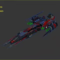 Futuristic Red And Black Spaceship With Sleek Aerodynamic Design And Propulsion Systems