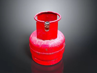 Red Portable Gas Cylinder With Secure Valve For Household Cooking Use 3d model