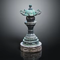 Elegant Classical Bronze Outdoor Light With Intricate Ornate Carved Decorative Design