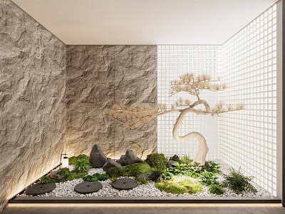 New Chinese Landscape Setches Courtyard Landscape Setches model