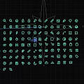 Various Minimalist Black And White Pendant Ornaments With Different Shapes And Designs