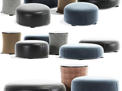 Modern Upholstered Sofa Stools In Multiple Colors And Contemporary Styles 3d model