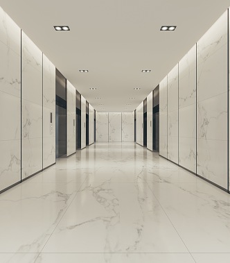 modern elevator hall 3d model