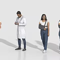 Group of People Including Doctor and Person With Arm Injury in Medical Interaction