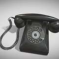 Vintage Black Telephone With Rotary Dial And Coiled Cord Classic Communication Device