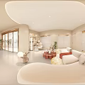 Beauty Salon Interior Design with Comfortable Beauty Bed Wooden Stool and Minimalist Decor