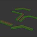 Wooden Plank Pathway Components With Curved Sections Stairs And Straight Platforms