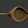 Elegant Golden Long Handle Spoon With Decorative Head For Daily Household Use