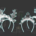 Festive Christmas Hats with Reindeer Antlers Christmas Tree and Snowflake Decorations