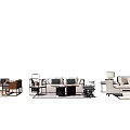 Modern Sofa Coffee Table Set With Diverse Designs Wooden Frames And Accent Tables 3d model