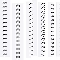 Various Decorative Design Elements With Curved Straight And Circular Line Patterns