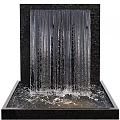 Outdoor Garden Water Feature With Vertical Stone Panels Flowing Water And Pool Base