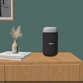 Wooden Cabinet Top With Books White Vase Dried Flowers And Black Dyson Daily Appliance