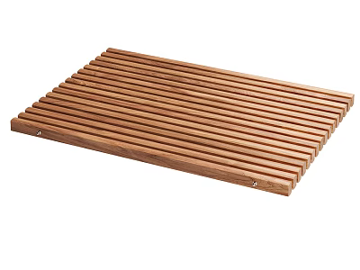Natural Wood And Stone Slatted Tray Design For Kitchen Countertop Accessory 3d model