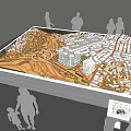 Commercial Equipment for Interactive Architectural Model Display with Scale Buildings and People