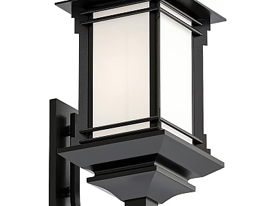 Modern Black Metal Wall Sconce With Glass Panel For Home Exterior 3d model