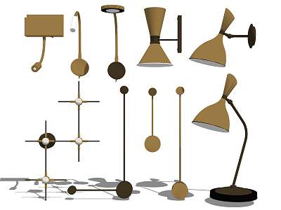 Modern lamp combination wall lamp combination 3d model