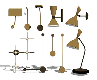 Modern lamp combination wall lamp combination 3d model