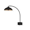 Modern Black Arc Wall Lamp Design With Dome Shade And Warm Yellow Light