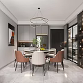Contemporary Living Dining Room With Beige Sofa Large TV Round Coffee Table And Pendant Light