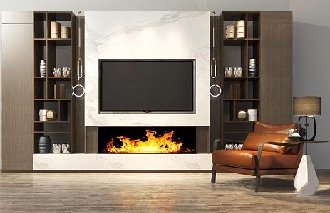 TV background cabinet 3d model