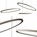 Modern Ring Shaped Circular Chandeliers With Metallic Frame And Hanging Design 3d model