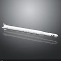 White Cylindrical Missile With Italian Flag Emblem And Rear Fins Design