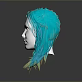 Colorful Long Curly Wigs in Red Orange Green Blue on Mannequin Heads for Daily Use