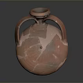 Terracotta Clay Pottery Sculpture Carving With Two Handles And Spiral Patterns