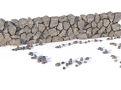 Village stone wall stone 3d model Village stone wall stone 3d model
