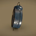 Vintage Alarm Clock With Blue Case Double Bells White Dial And Black Numbers