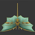 Green Dragonfly Model With Blue Yellow Wing Details Golden Body On White Platform