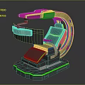 Futuristic Modern Chair Featuring Sleek Black Body Green Accent Lines And Sturdy Base