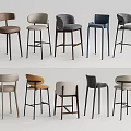 Upholstered Bar Stools In Multiple Styles With Different Colors And Metal Wooden Legs