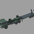 HY473 domestic transport tractor semi-trailer flatbed truck missile transport truck truck tank transport tractor 3d model